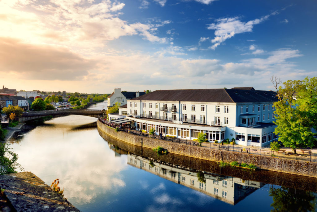 Breathtaking View On A Bank Of The River Nore In Kilkenny, One Of The Most Beautiful Town In Ireland.