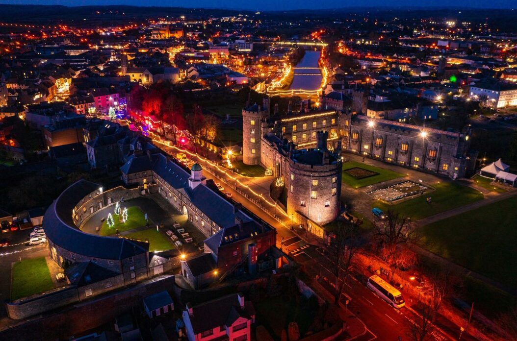 Aerial view of Kilkenny at Christmas